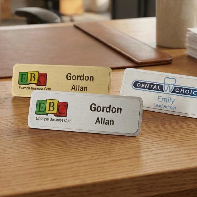 Duotone Metal Name Badges