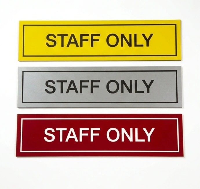 Engraved lamacoid tags and industrial signs