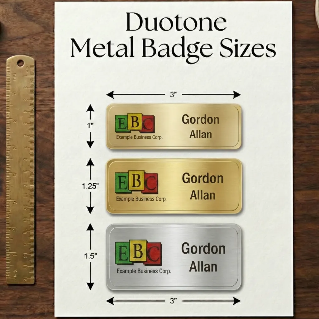 Duotone premium metal custom name badges size.webp