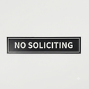 No Soliciting engraved sign - black and white