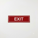 Exit engraved sign - red and white