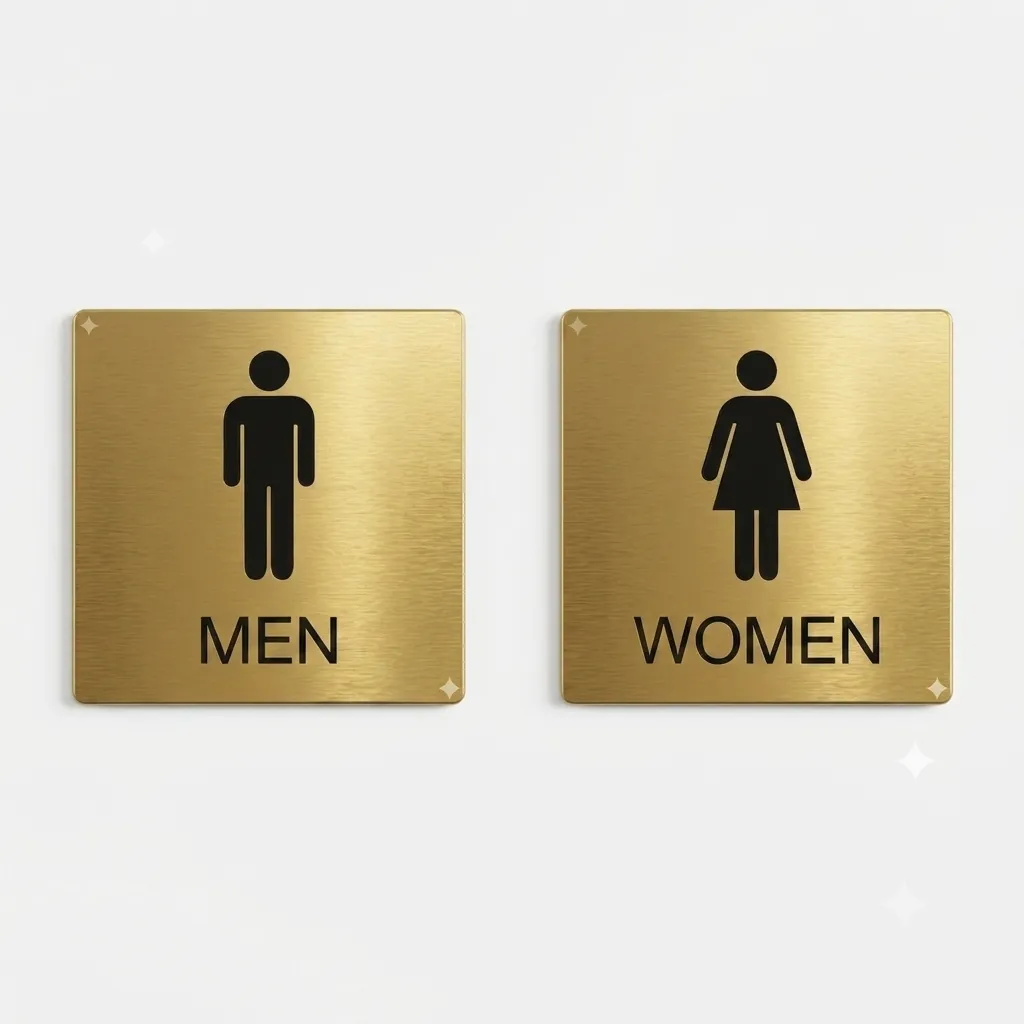 Restroom golden signs.webp